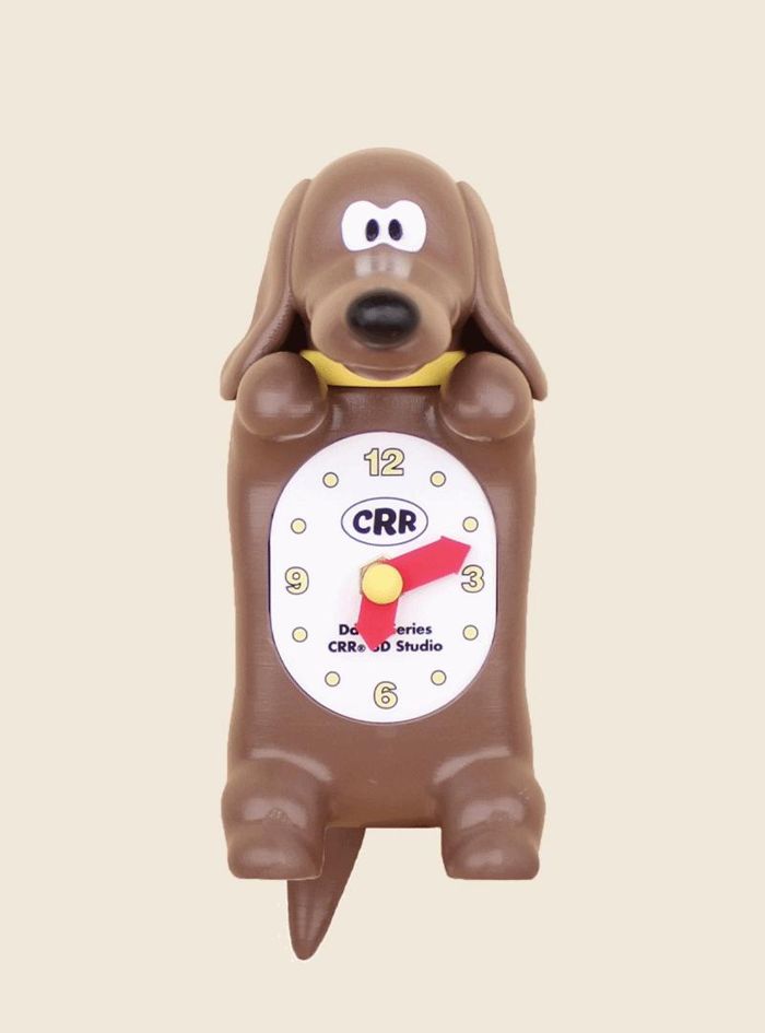 ※取って置く売りわたす【CRR】Shaketail Duchs Mini Wall Clock（Dachs Brown） 韓国  犬装置  ドッググッズ  室内装飾  飾りつけ時辰儀  ダックス  尻っ方  画題  ひな形  赤銅色