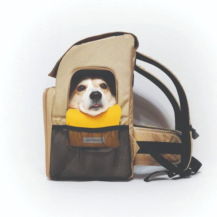 即納【INSIDE DOG & CAT】Inside L Backpack（ゴールドベージュ） バッグ スリング 犬用バッグ ドッグバッグ キャリーバッグ スリングバッグ 軽量 軽い 犬用品 ドッググッズ｜URBAN DOG TOKYO 店