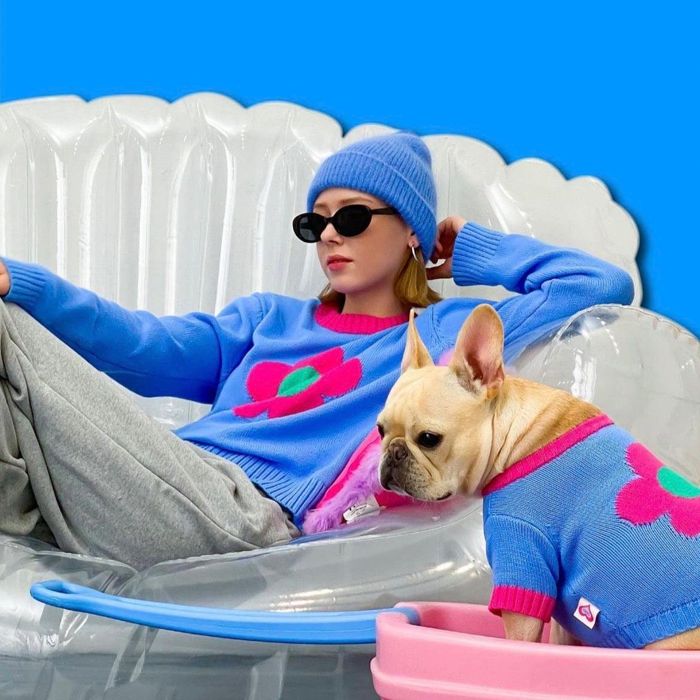 ※予約販売【TOOF】DAISY SWEATER 韓国 ブランド かわいい おしゃれ プレゼント 小型犬 お揃い リンクコーデ NEW 秋 冬 犬｜URBAN DOG TOKYO 店