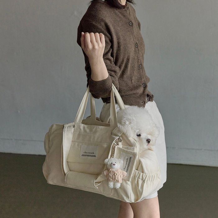 ※予約販売【a tous moments】Partir bag - Sand Beige（Cushion + Shoulder Pad Set）｜犬用バッグ 犬用品 ドッググッズ バッグ 犬用バッグ ドッグバッグ キャリーバッグ スリングバッグ 軽量 軽い 韓国｜URBAN DOG TOKYO 店