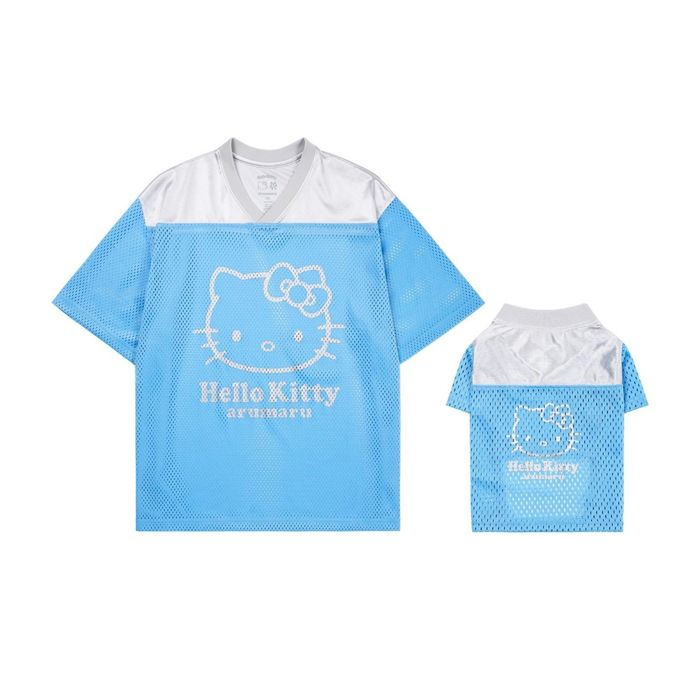 ※予約販売【ARUMARU】HELLO KITTY × ARUMARU Football Jersey set（Sky blue） 犬服 ドッグウェア 犬の服 小型犬 小型犬服 Tシャツ スリーブレス 犬用品 ドッググッズ 韓国