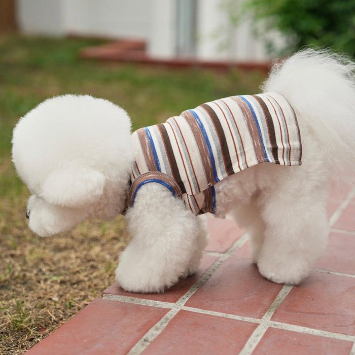 即納【noutti】Matilda Cardigan Sleeveless（Brown） 犬服 ドッグウェア 犬の服 スリーブレス 犬用品 ドッググッズ 韓国 小型犬 小型犬服 春