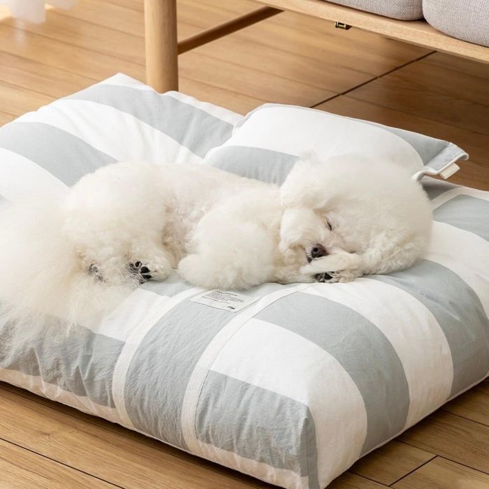 即納【Chiot】Comfort Coming Bed Cosy Stripe（Gray） 犬用品 ドッググッズ ドッグベッド 犬用ベッド 犬用クッション ドッグクッション 犬クッション 犬ハウス ペットクッション 犬ベッド