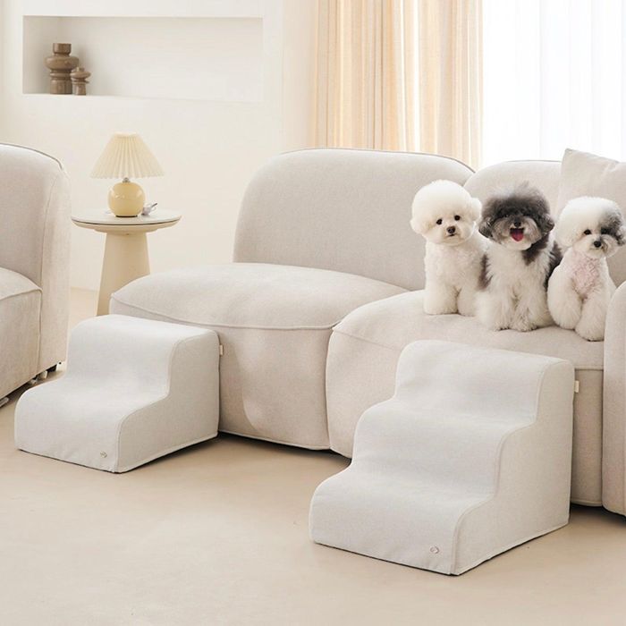 ※予約販売【Chiot】Premium Zero Step（Cream） 犬用品 ドッググッズ ステップ ドッグステップ 犬用ステップ 犬用階段 ドッグベッド 犬用ベッド ペット用階段 ペットステップ｜URBAN DOG TOKYO 店