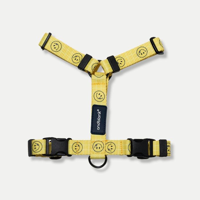 即納【andblank×Knotted】Smile harness（Yellow） 犬用品 ドッググッズ ハーネス 首輪 リード 韓国 犬のハーネス ドッグハーネス 犬ハーネス 犬用ハーネス