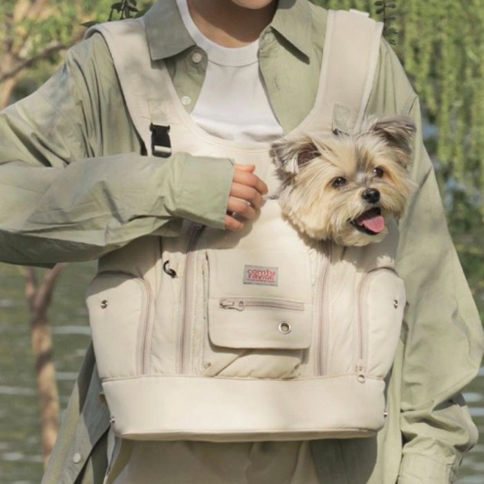※予約販売【BITE ME】COMFY RAVIOLI - Ten-mile bag(Beige) バッグ スリング 犬用バッグ スリングバッグ 犬用スリング ドッグバッグ キャリーバッグ 軽量 軽い 韓国|URBAN DOG TOKYO 店