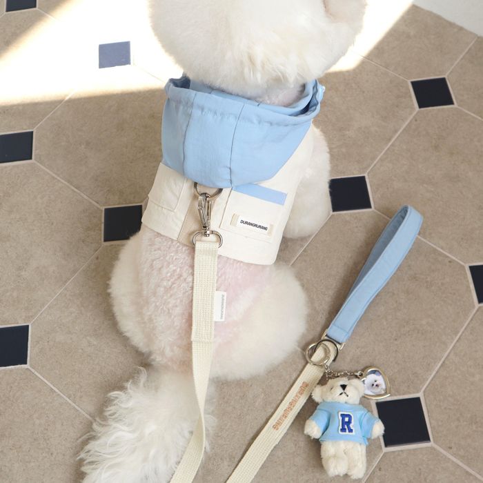 即納【DURANG RURANG】Pastel Anorak Harness（Cream Blue）｜犬用ハーネス 犬用品 ドッググッズ ハーネス ドッグハーネス 犬ハーネス 犬用ハーネス 韓国 小型犬 小型犬服 ドッグウェア