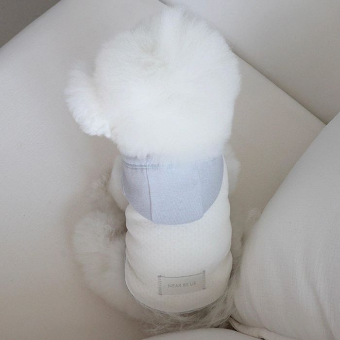 ※取って置く売りわたす【near by us】Cottage Bonnet Sleeveless Set（Powder Blue） 犬服  ドッグウェア  犬の服  衣袂受け答え  犬装置  ドッググッズ  韓国  小型犬  小型犬服  夏