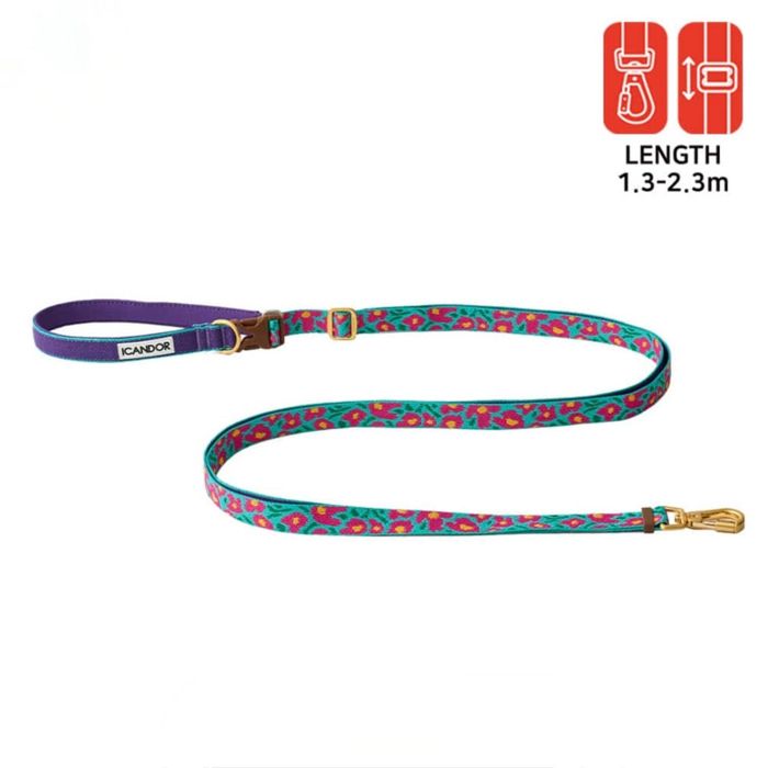 即納【iCANDOR】Gentle Leash Bolt Long（BIG FISH MINT） 犬用品 ドッググッズ 首輪 ハーネス リード 散歩グッズ 散歩用品 犬のリード 犬用リード 引き綱