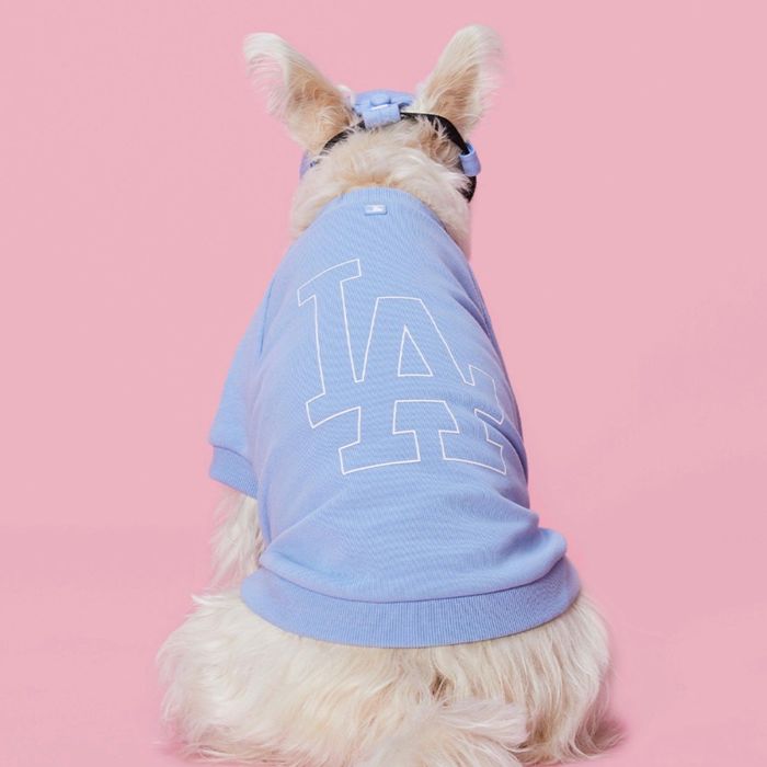即納【MLB KOREA】MLB big logo sweat shirt（Sky Blue） 韓国  犬装置  ドッググッズ  ティーシャツ  衣袂受け答え  ドッグウェア  犬服  犬の服  小型犬  小型犬服