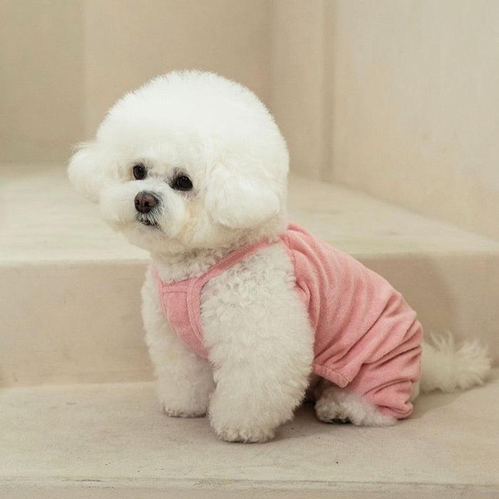 即納【OUNCE】terry all in one（Pink） 韓国 犬用品 ドッググッズ Tシャツ スリーブレス ドッグウェア 犬服 犬の服 小型犬 小型犬服