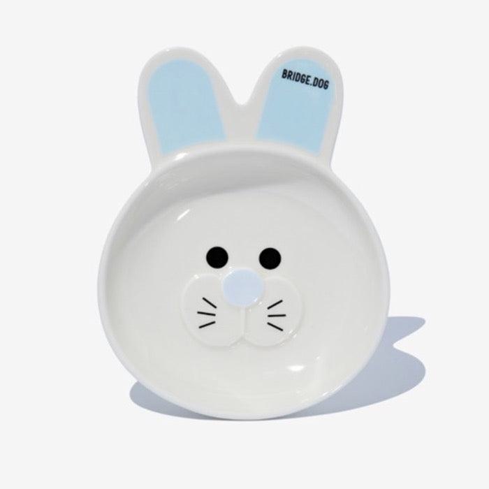 ※予約販売【BRIDGE.DOG】BRIDGE BUNNY DISH MILK WHITE（AQUA BLUE）艶あり 韓国 犬用品 ドッググッズ フードウェア 犬お皿 フードボウル 餌皿 水飲み 給水器 餌 エサ