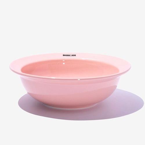 ※予約販売【BRIDGE.DOG】BRIDGE BIG DISH(PINK)艶あり 韓国 犬用品 ドッググッズ フードウェア 犬お皿 フードボウル 餌皿 水飲み 給水器 食器