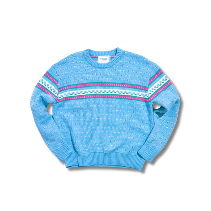 ※予約販売【TOOF】WOMENS VINTAGE FLOWER SWEATER（BLUE） 犬服 ドッグウェア 犬の服 小型犬 小型犬服 犬用品 ドッググッズ 韓国 春服 夏服 秋服