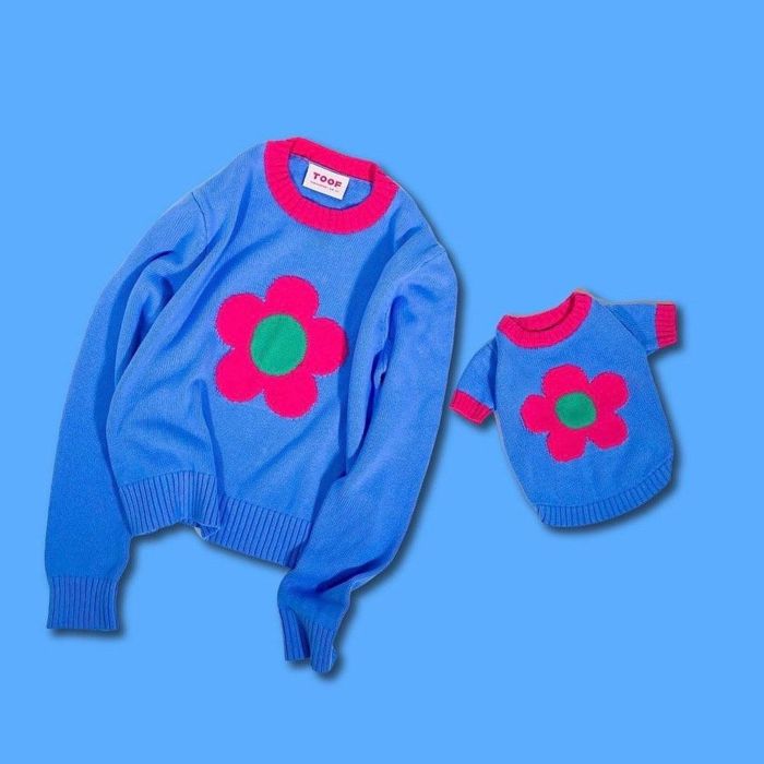 即納【TOOF】DAISY SWEATER 犬服 ドッグウェア 犬の服 小型犬 小型犬服 犬用品 ドッググッズ 韓国 スリーブレス 冬