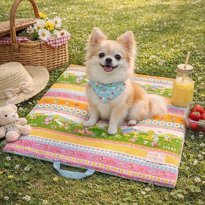 即納【OOPS! MY DOG】100% Cotton Retro Cafe Mat 犬装置 ドッググッズ 引っ敷き 毛布 座布団 愛玩動物座布団 犬座布団 ドッグクッション 犬用引っ敷き 愛玩動物引っ敷き