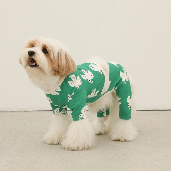 ※予約販売【andblank】White Bird Rompers 犬服 ドッグウェア 犬の服 韓国 犬用品 ドッググッズ 中型犬 中型犬服 スリーブレス 春服