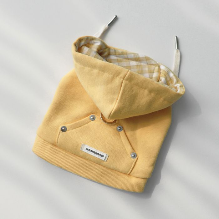 ※予約販売【DURANG RURANG】Crop Hoodie Harness（Yellow）｜犬用ハーネス 犬用品 ドッググッズ ドッグウェア 犬服 犬の服 小型犬 小型犬服 韓国 ハーネス 犬用ハーネス