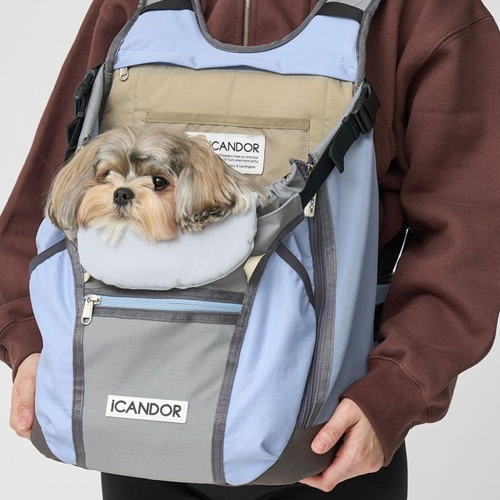 即納【iCANDOR】JIGE AB BAG(PALE BLUE) バッグ スリング 犬用バッグ スリングバッグ 犬用スリング キャリーバッグ ドッグバッグ 軽量 軽い 犬用品|URBAN DOG TOKYO 店