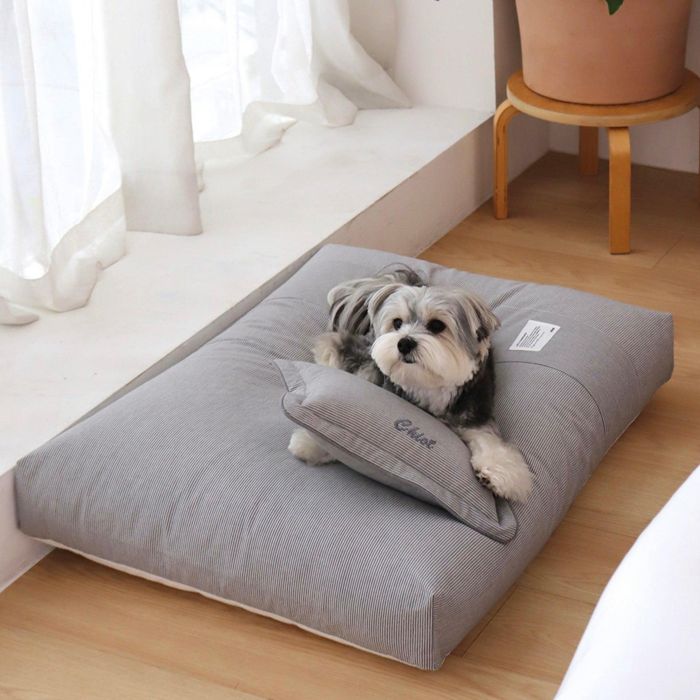 即納【Chiot】Sheot Comfort Carming Bed（Charcoal） 犬装置 ドッググッズ ドッグベッド 犬用臥榻 犬用座蒲団 ドッグクッション 犬座蒲団 犬棲み家 犬臥榻 寝床