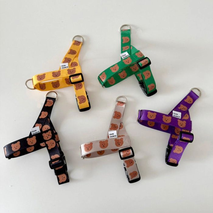 ※予約販売【OUNCE】Simple Bear Harness 韓国 犬用品 ドッググッズ ハーネス ドッグハーネス 犬ハーネス 犬用ハーネス リード 犬のリード 犬用リード