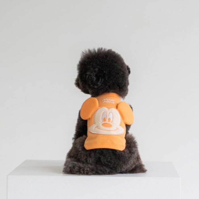 即納【DA】Mickey Mouse sleeveless（オレンジ） 犬服 ドッグウェア 犬の服 スリーブレス 犬用品 ドッググッズ 小型犬 小型犬服 ミッキー ディズニー