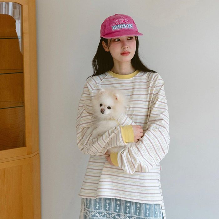 即納【noutti】Jerry Stripe T-shirt（Yellow） 犬服  ドッグウェア  犬の服  小型犬  小型犬服  ティーシャツ  衣袂受け答え  犬装置  ドッググッズ  韓国