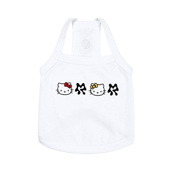 ※予約販売【ARUMARU】HELLO KITTY × ARUMARU Pet Logo Crop Top（White） 犬服 ドッグウェア 犬の服 小型犬 小型犬服 犬用品 ドッググッズ スリーブレス 春 春服