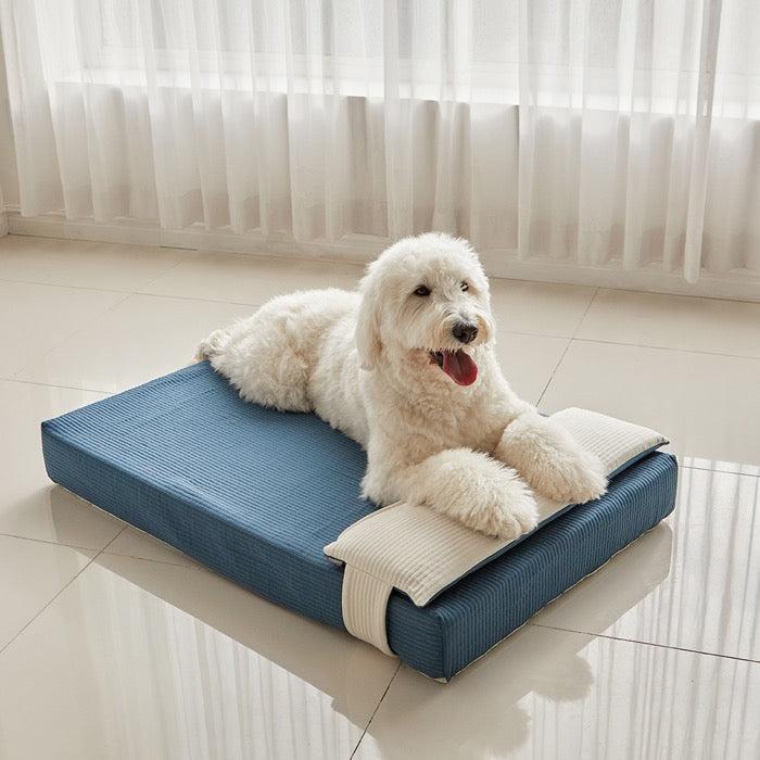 即納【BARBICHON】Allergy care topper mat（Navy）L size Big Dog【Pillow Set】 犬装置 ドッググッズ ドッグベッド 犬用寝台 犬用座布団 ドッグクッション 犬座布団 大型犬 中型犬 愛玩動物座布団