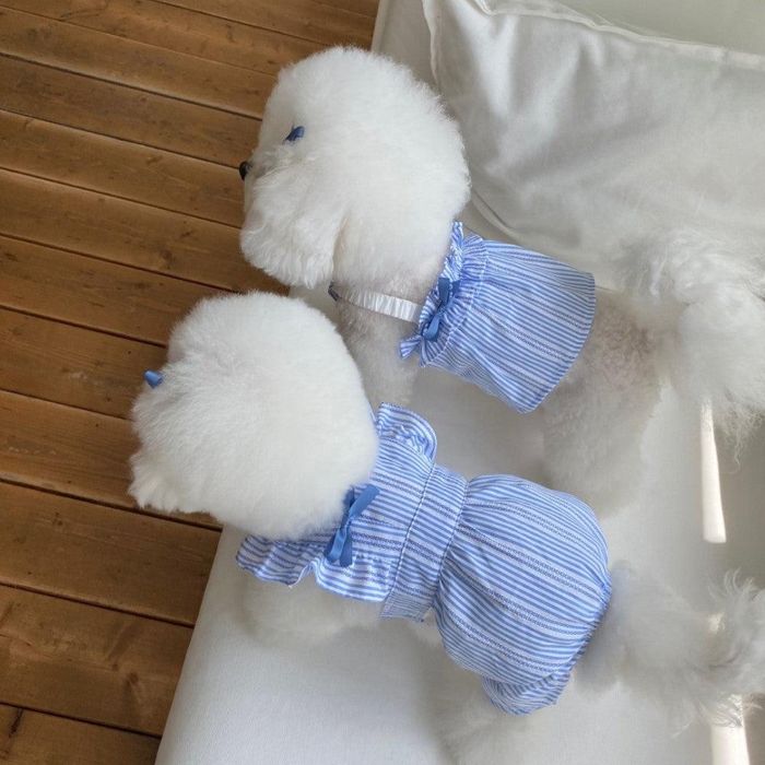 ※取っておく売りわたす【Hi Yeboo】Melrose Collection Blue(クロップ/ロンパース) 犬服  ドッグウェア  韓国  犬備品  ドッググッズ  犬の服  小型犬  小型犬服  春  夏