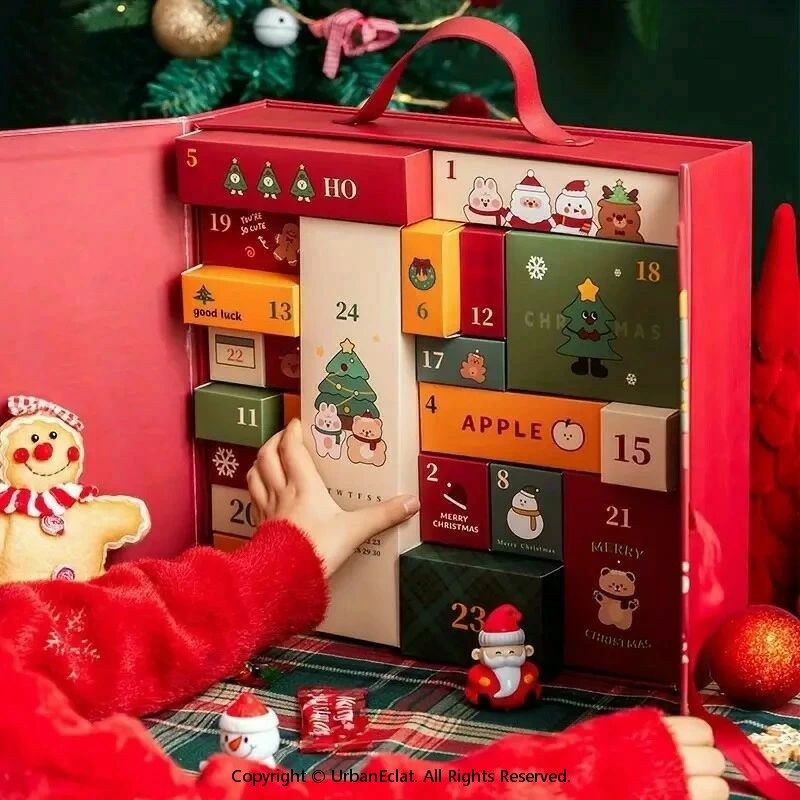 アドベントカレンダー 2026年 箱 引き出し ボックス お菓子 入れる！ アドベントカレンダー手作り クリスマス 飾り オーナメント 飾り付け 装飾 デコレーション 置物 ラッピング ギフト プレゼント 箱 お菓子包装 小物入れ お菓子、小さいなプレゼントが入れます