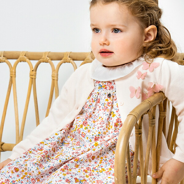 子供服 女の子 カーディガン セーター 長袖 蝶 春 秋 ピンク 70 80 90 100 110 1 130 Cm Db Dave Bella デイブ ベラ シンプル 上品 Educaps Com Br