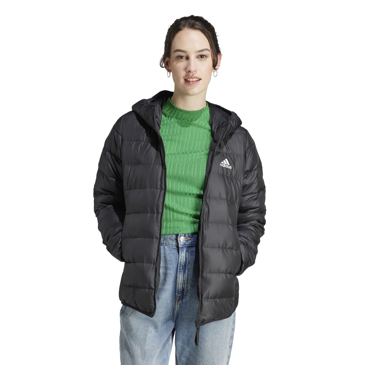 adidas(アディダス) ダウンエッセンシャルズ ライトダウン フード付きジャケット DKG24レディース