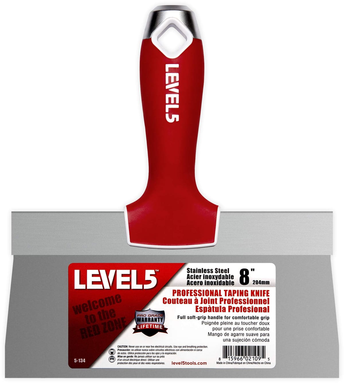 LEVEL5 ステンレススチール製テーピングナイフ - ソフトグリップハンドル。