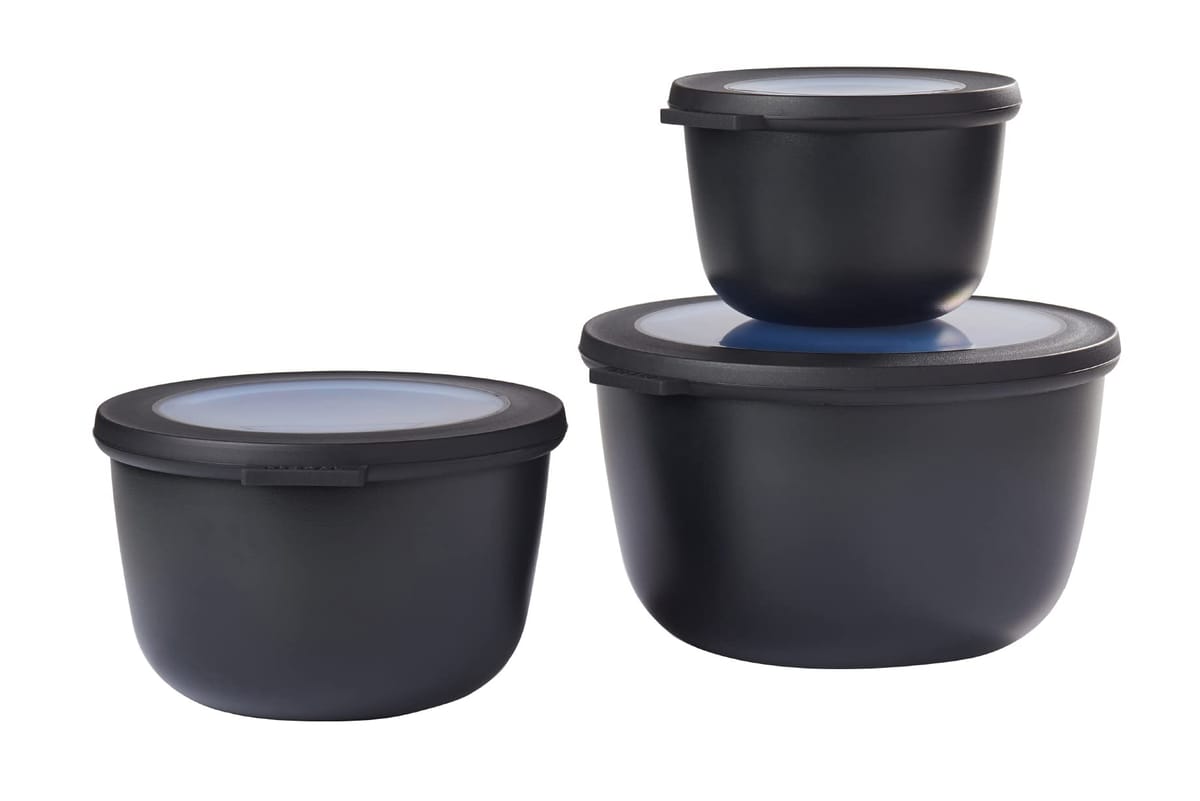 Mepal Cirqula 350/750/1250）3 DLGの北欧黒3プラスチックセット、プラスチック、北欧シュヴァルツ、19.2 x 8 x cm