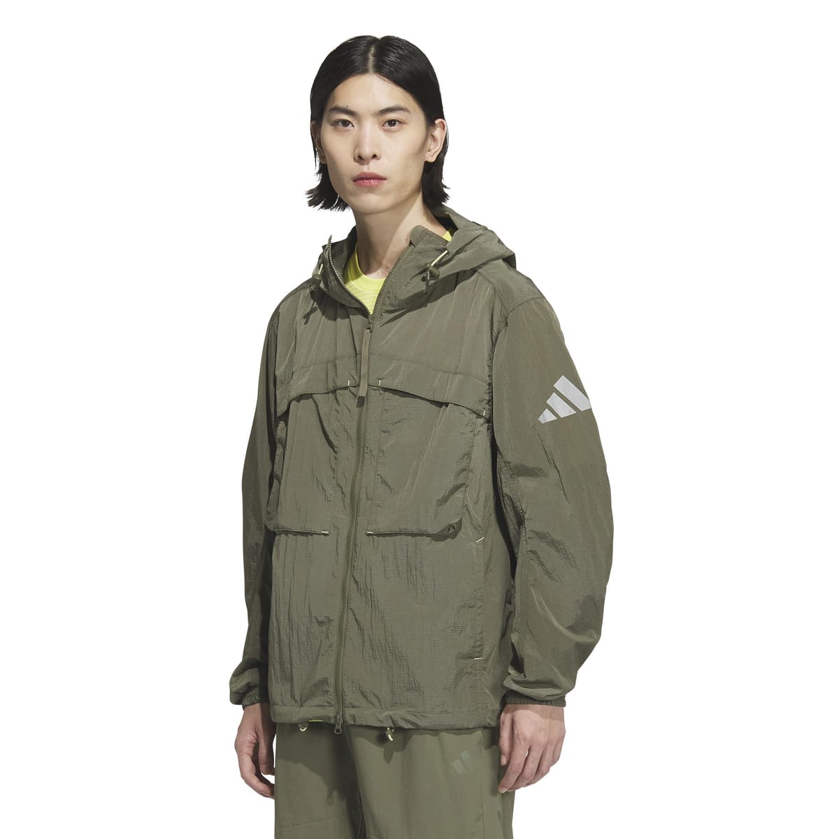 adidas(アディダス) ジャケットシティエスケープ ルーズフィット シャイニークリンクル リップストップ フード付きジャケット KQD44メンズ