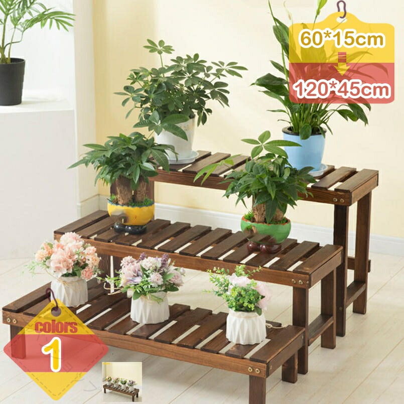 ガーデンラック 北欧デザイン おしゃれ鉢置き 天然木スタンド 観葉植物台 フラワースタンド プランター台 ガーデニング ベランダ活用 シンプル花台 ガーデニンググッズ 屋外用アイテム ホームデコレーション