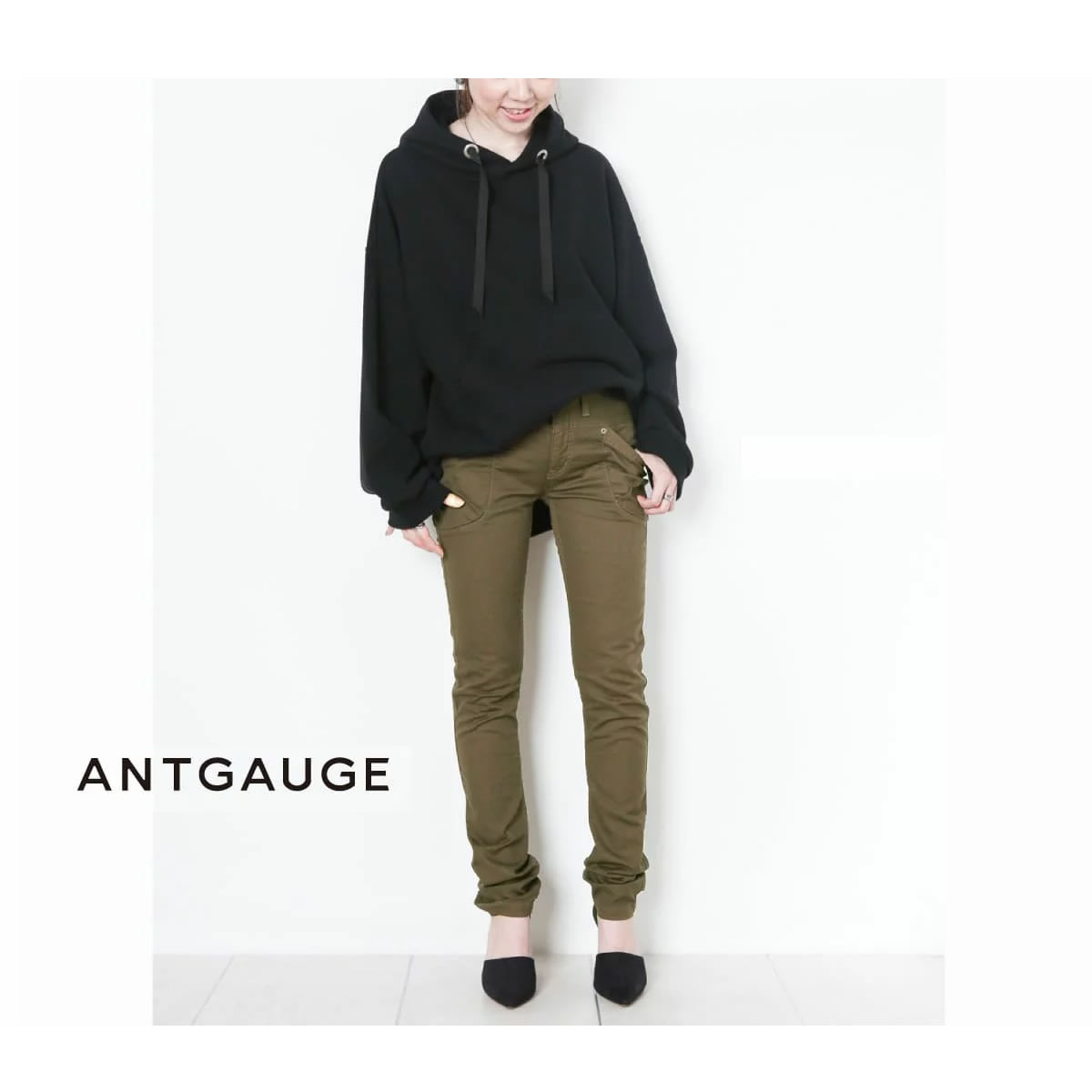 Antgauge アントゲージ ストレッチピケスリムカーゴパンツ おしゃれ 女性 ストレッチ レディース 定番 送料無料 普段使い ブランド 22年 ミリタリー スキニー Gc458 アーベン スキニーパンツ Ladies Gc967 ロールアップ ストレート