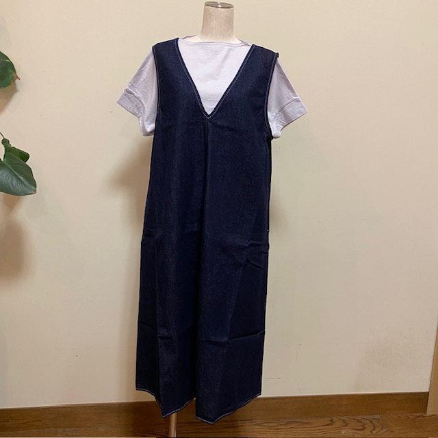 【10%OFF クーポン配布中】ナル NARU 8ozムラデニムジャンパースカート (649805) ロングワンピース コットン デニムスカート ブラック ネイビー 南出メリヤス レディース チュニック アーベン｜ジーンズ＆カジュアル -アーベン-