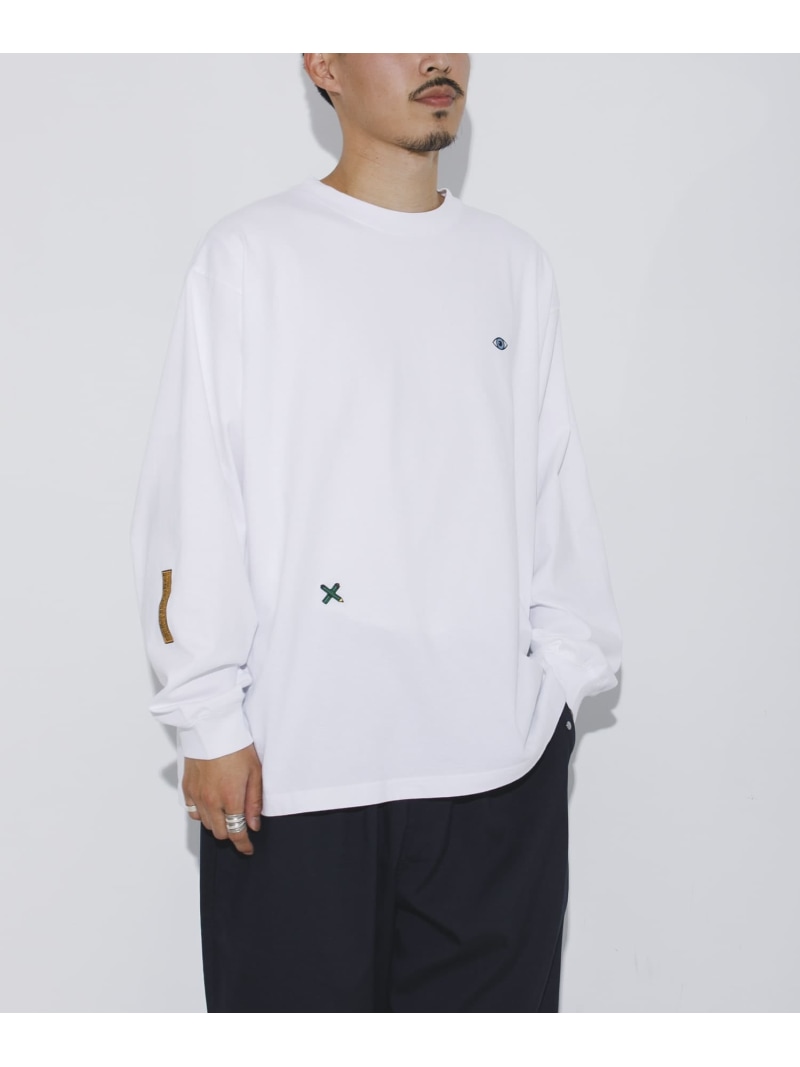 LOWERCASE L/S TEE byFACEOKA URBAN RESEARCH BUYERS SELECT ユーアールビーエス トップス カットソー・Tシャツ ホワイト グリーン ブラック【送料無料】[ Fashion]