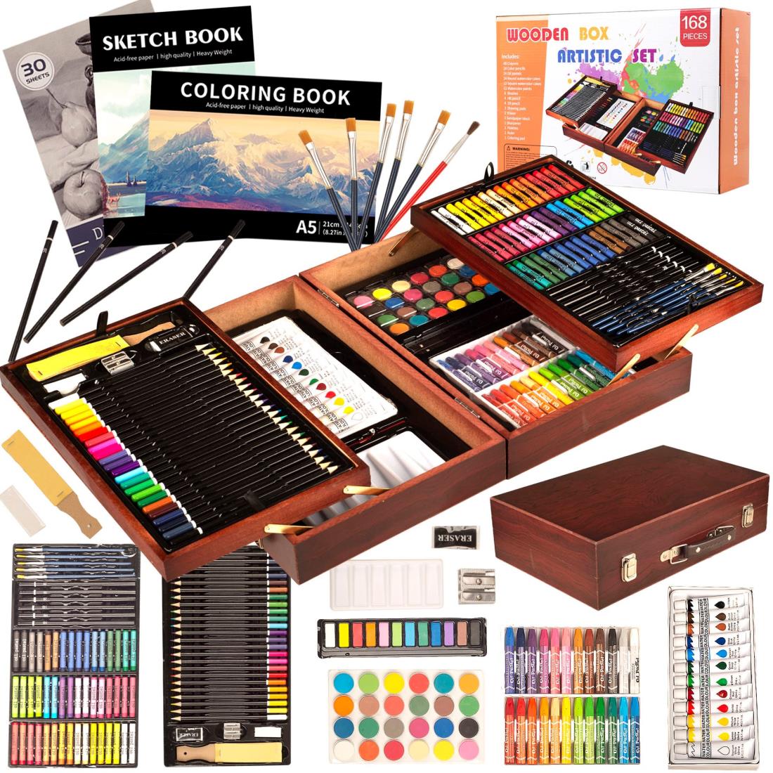 お絵かきセット 収納付き 186点セット 収納付き お絵かきセット 186点入り お絵かきセット 収納付き