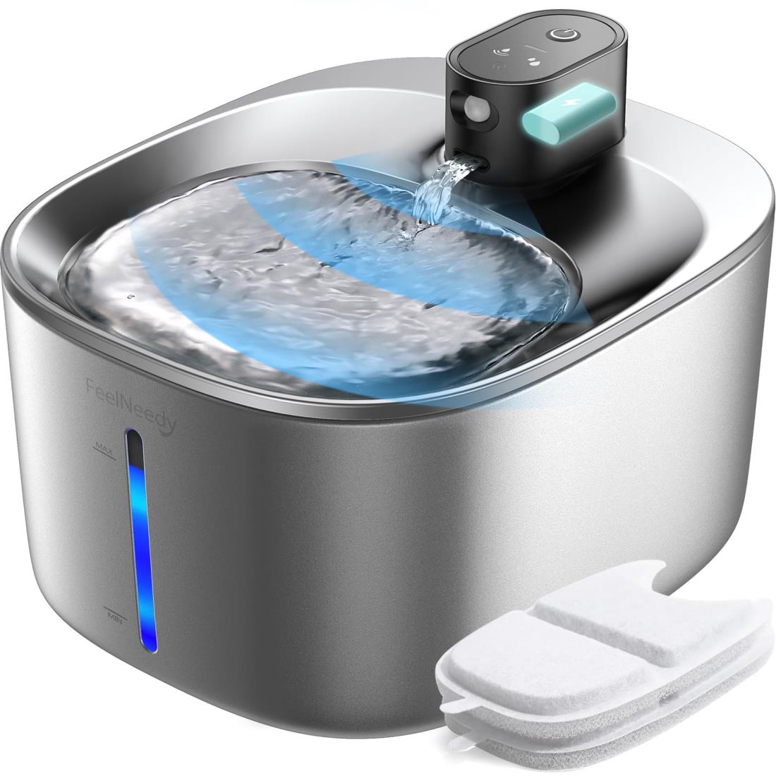 楽天市場】FEELNEEDY 猫 水飲み器 コードレス 充電式 4L 活性炭