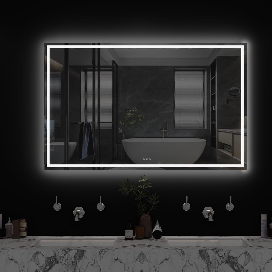 ミラー 鏡 LED 壁掛け スチールミラー/強化ガラス 女優ミラー 洗面台 浴室 楽天市場】Sunrosa ミラー 鏡 LED 壁掛け スチールミラー/強化ガラス