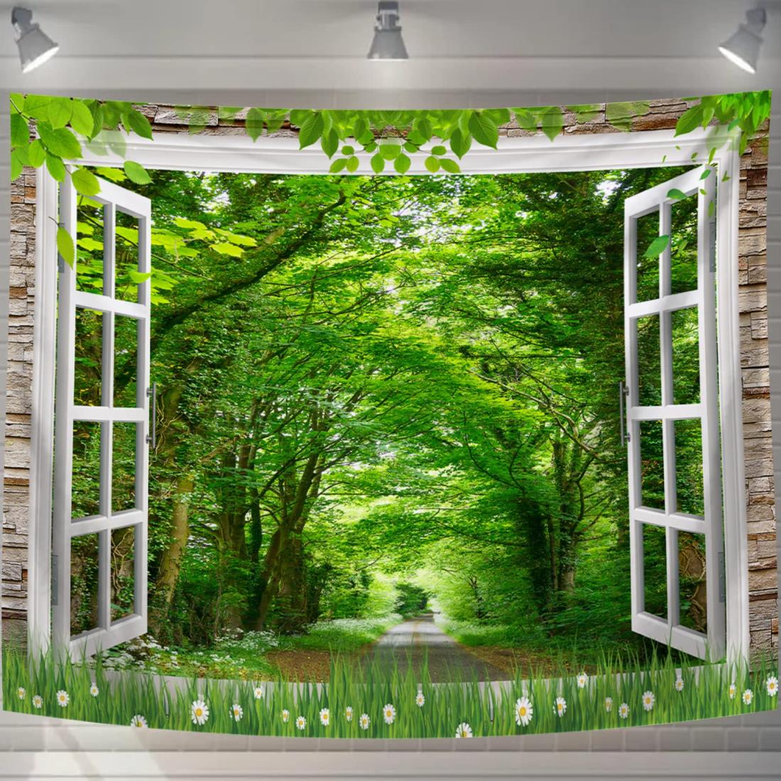 楽天市場】U-SITU タペストリー 壁掛け 壁飾り 林間小道 窓外景色 仮窓