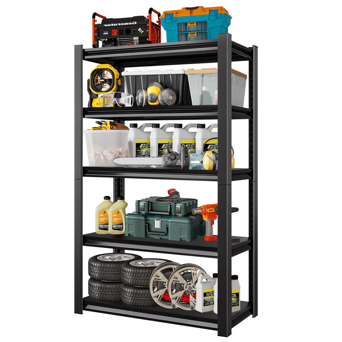 2個セット　スチールラック　5段　幅90cm メタルラック　ブラック　収納棚 スチールラック 収納ラック 収納棚 5段 幅90cm メタルラック