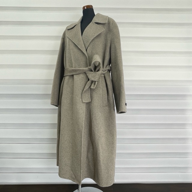 ★お買い物マラソン期間中限定　ポイント10倍★新品タグ付き VisitInNEWYORK ウールカシミヤポリエステル ロングコート レディース Mサイズ ベージュ ビジット 1912095/ 516101在★28