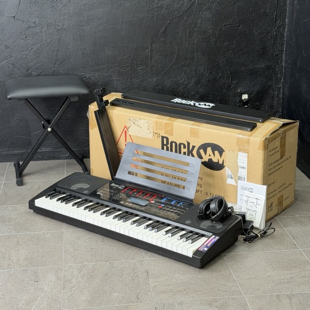 ★お買い物マラソン 期間中限定 ポイント10倍★美品 キーボード 【中古】動作保証 Rock JAM RJ761 ブラック スタンド イス ペダルセット キクタニミュージック デジタルピアノ / 70105