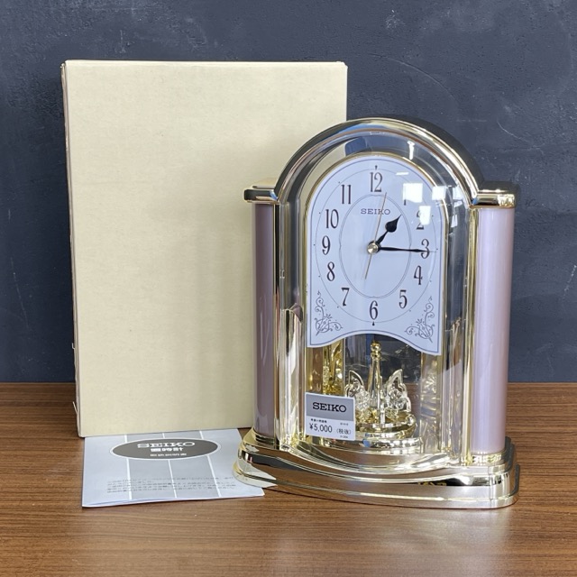 【美品】セイコー クオーツ 回転飾り置き時計 SEIKO レトロ風 美品】セイコー クオーツ 回転飾り置き時計 SEIKO レトロ風
