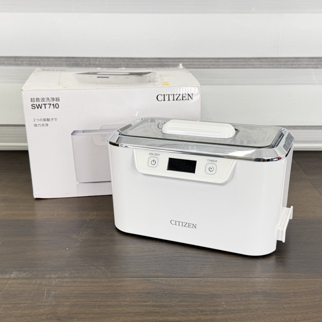 ★お買い物マラソン 期間中限定 ポイント10倍★超音波洗浄器【中古】美品 動作保証 CITIZEN シチズン SWT710 超音波 眼鏡洗浄機 メガネ 2つの振動子で強力洗浄/516040