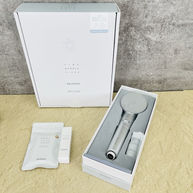 ★お買い物マラソン期間中限定 ポイント10倍★未使用 サロニア シャワーヘッド ファインバブル クリア シルバー SALONIA SAL23303SL バス用品/517347|urica店